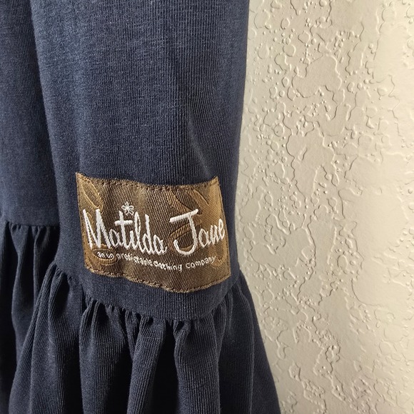 Matilda Jane Women's Ruffle Hem Palazzo Pants - Navy Blue - Size Medium - Picture 3 of 9